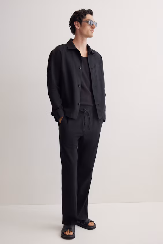 Брюки из смеси льна regular fit