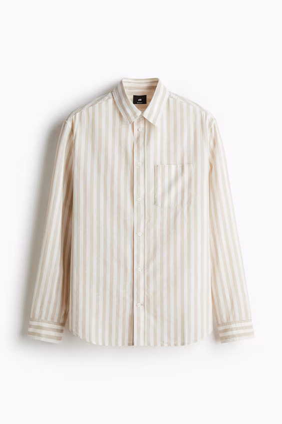 Рубашка regular fit из смесового льна