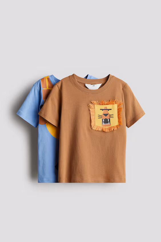 Набор из 2 футболок с интерактивными деталями