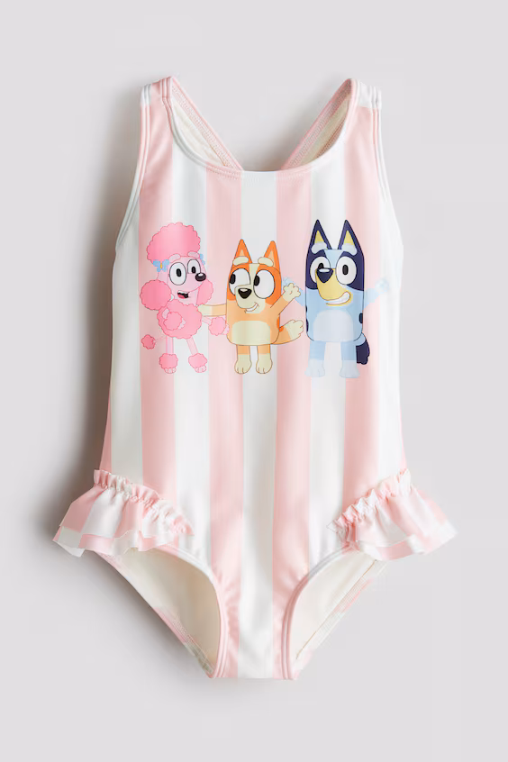 Купальник с оборками и принтом