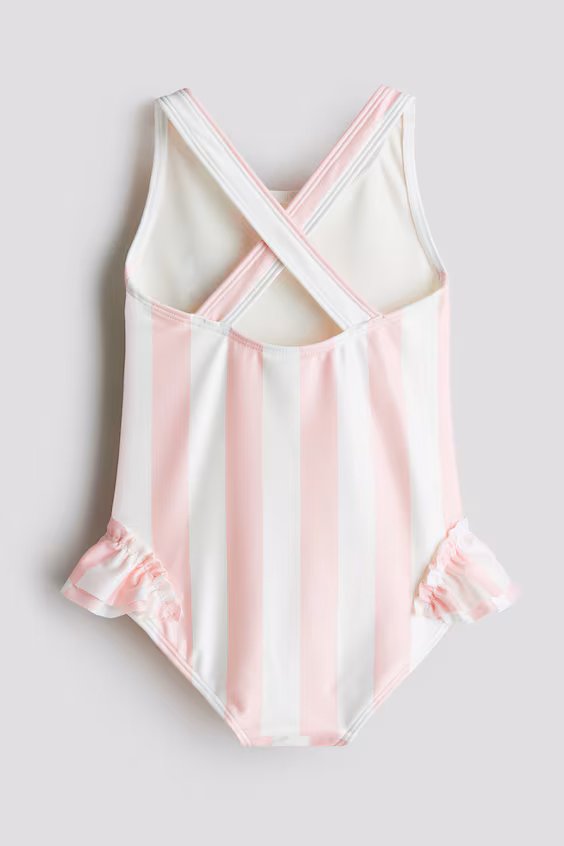 Купальник с оборками и принтом