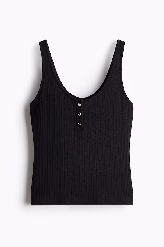Топ без рукавов из рубчиковой ткани