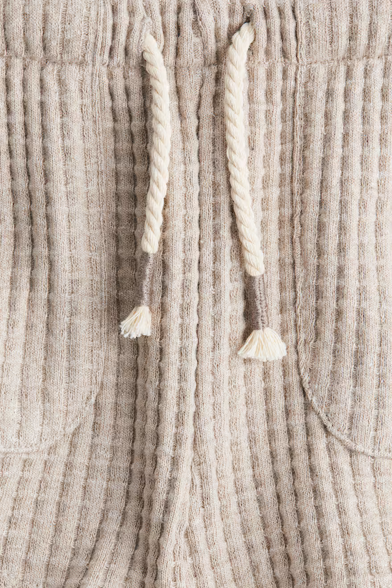 Шорты из хлопкового жерсе в мелкую сетку