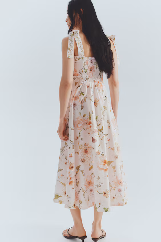 Платье из хлопка с завязками