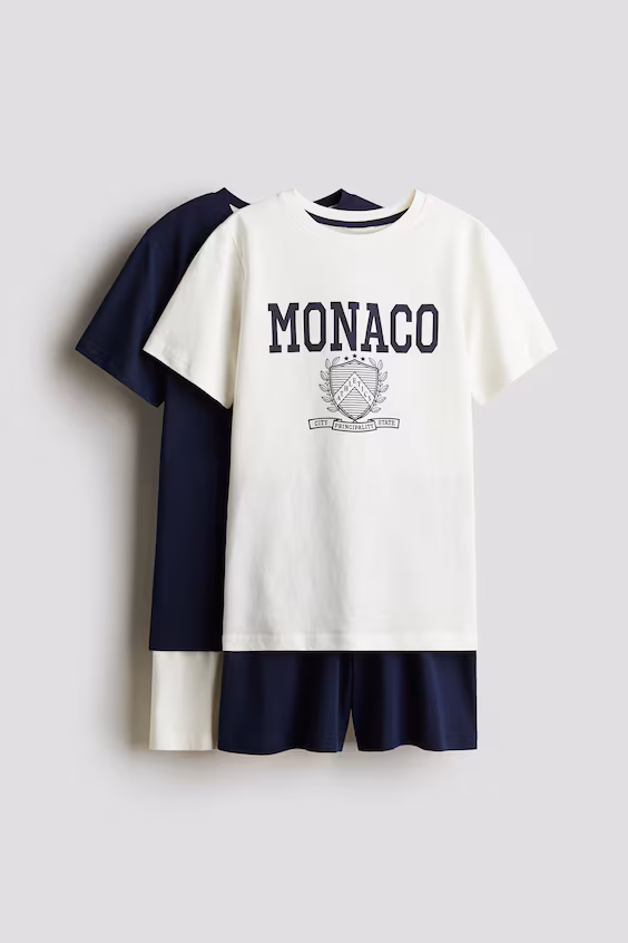 Набор из 2 пижам с футболками и шортами