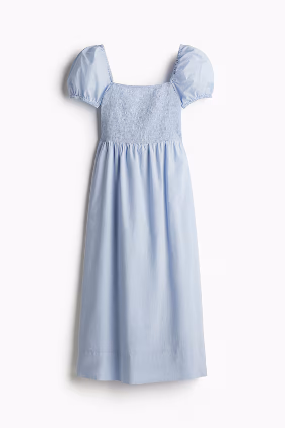 Платье из хлопка с объемными рукавами