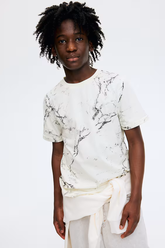 Футболка с принтом из хлопка