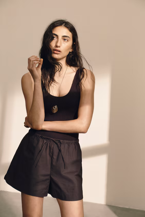 Шорты из хлопка с завязкой