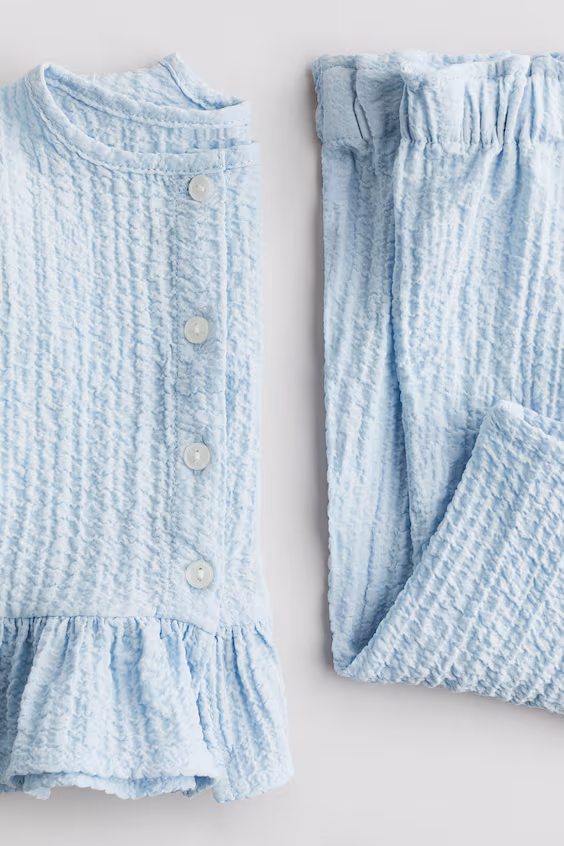 Комплект из 2 предметов из мягкой ткани с эффектом морщин, h&m