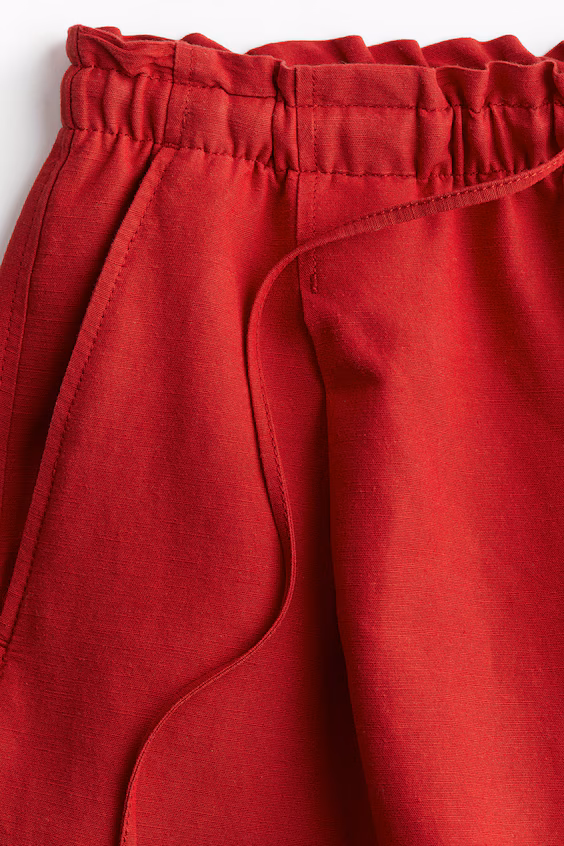 Шорты из льняной смеси с завязкой