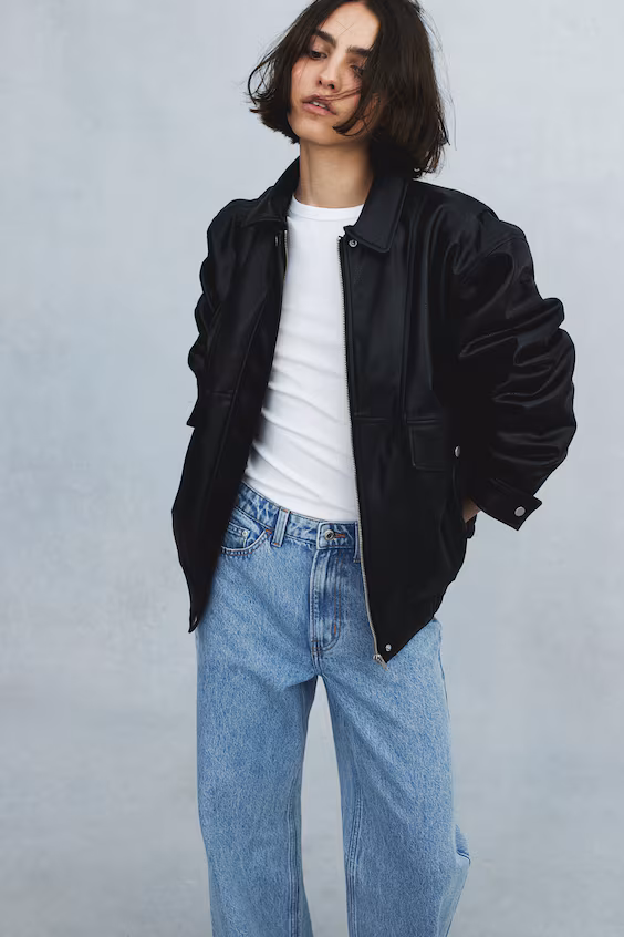 Джинсы с широкими ультравысокими брюками