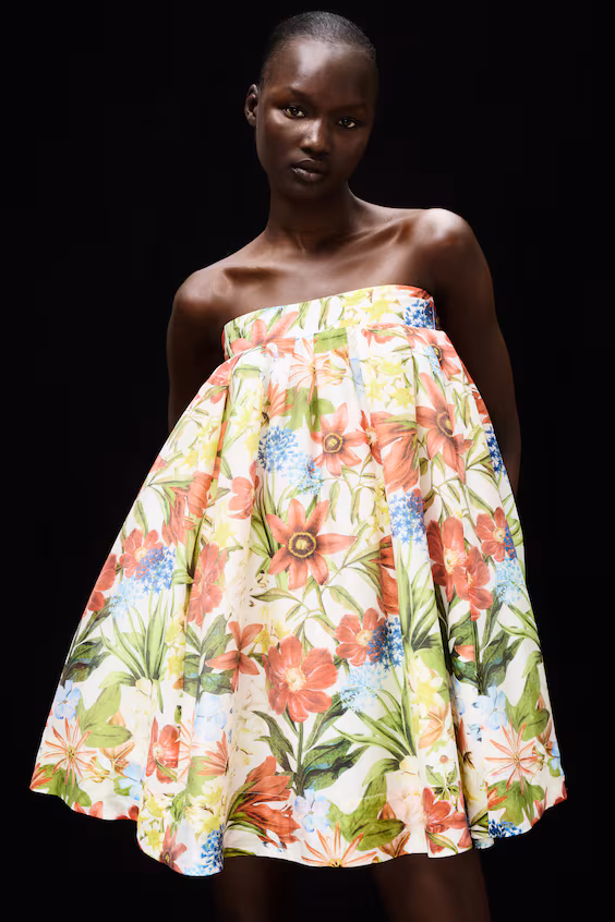 Мини-платье без бретелек