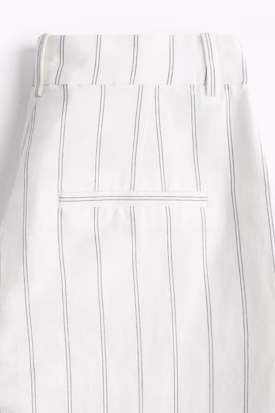 Широкие брюки из смеси льна