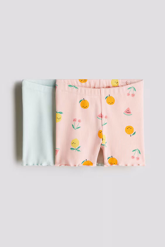 Набор из 2 велосипедных шорт в рубчик