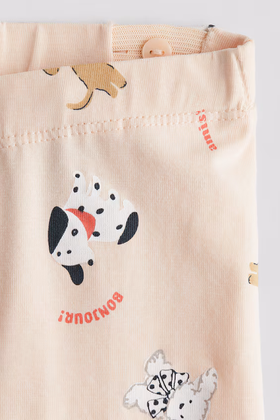 Леггинсы из хлопковой ткани с принтом