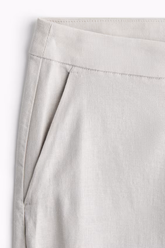 Широкие брюки из смеси льна