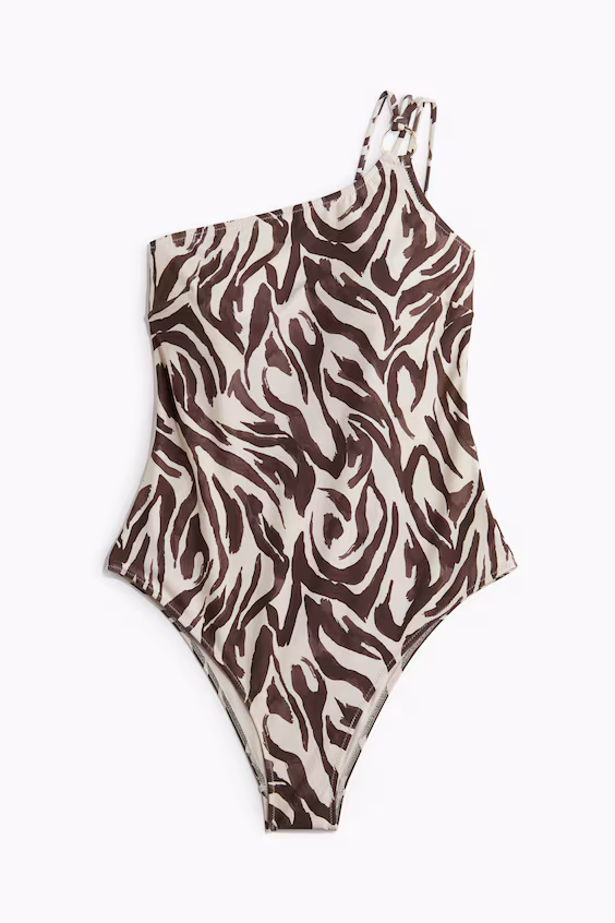 Купальник high leg с одним обнаженным плечом