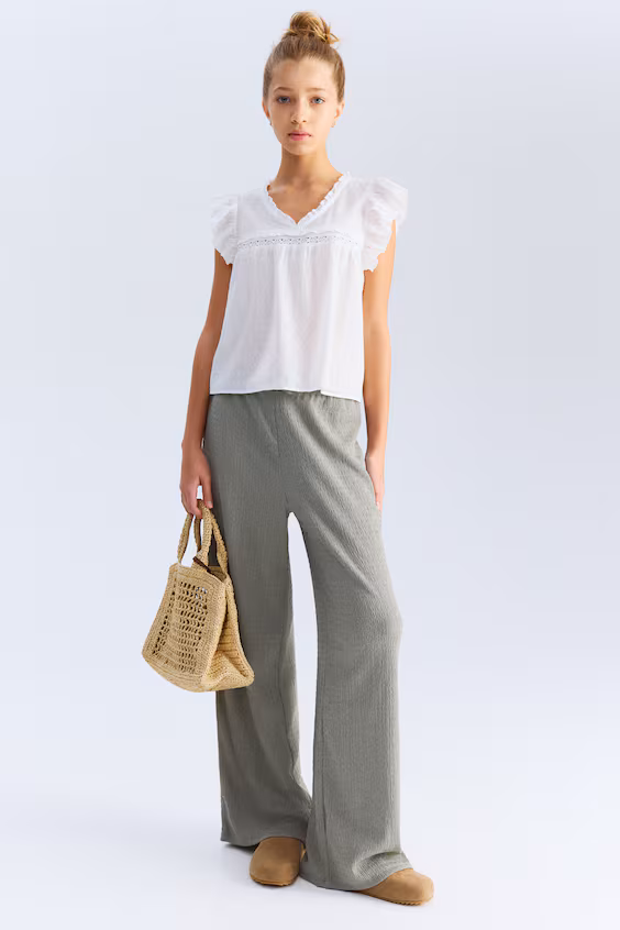 Брюки из мягкого текстурного джерси