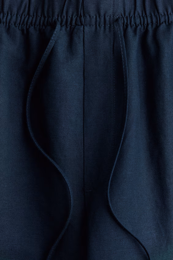 Брюки из смеси льна с завязкой