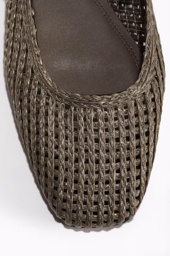 Туфли mary jane sabrinas из плетеного соломенного плетения