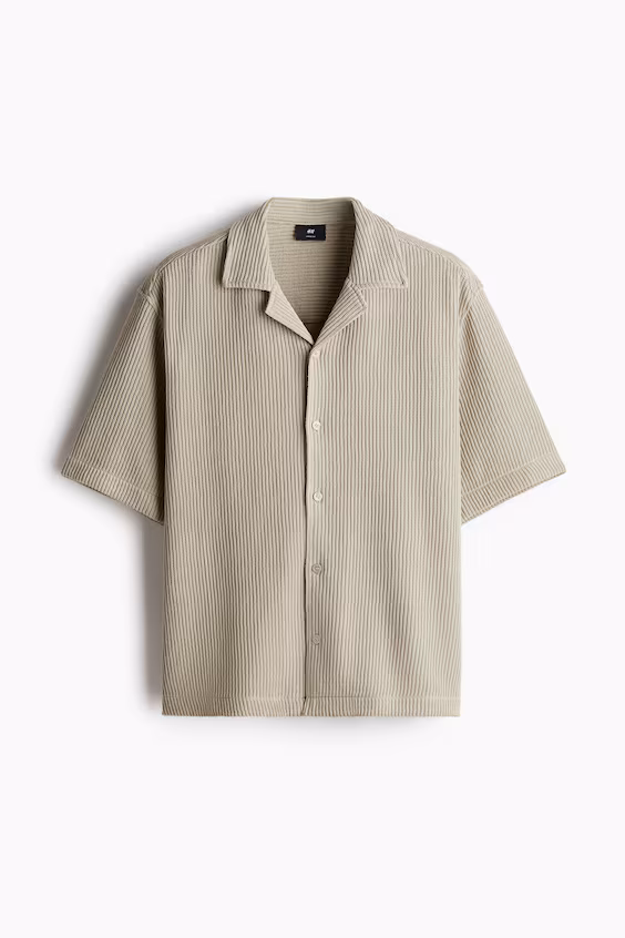 Рубашка loose fit в стиле курорт из рубчика