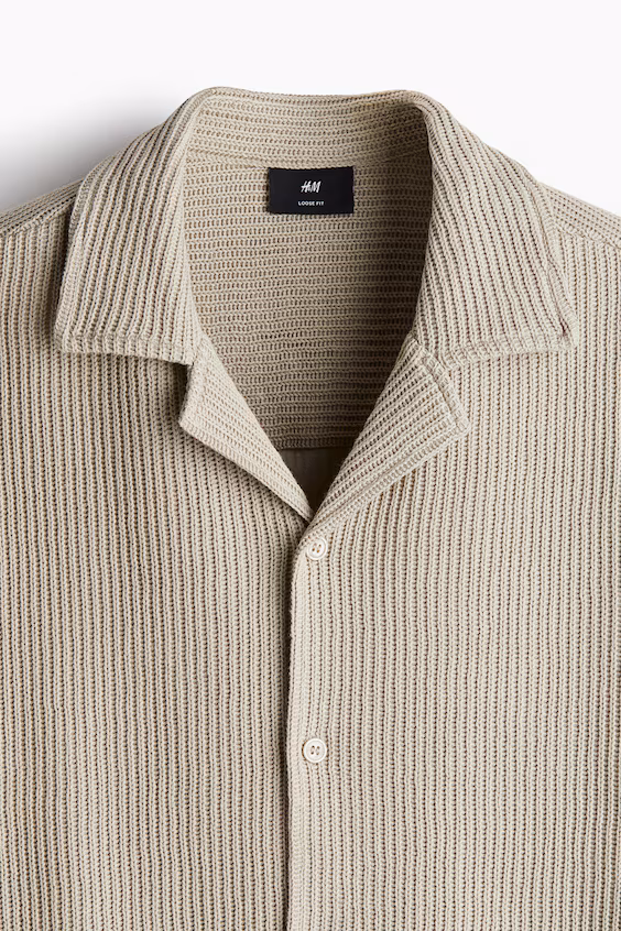 Рубашка loose fit в стиле курорт из рубчика