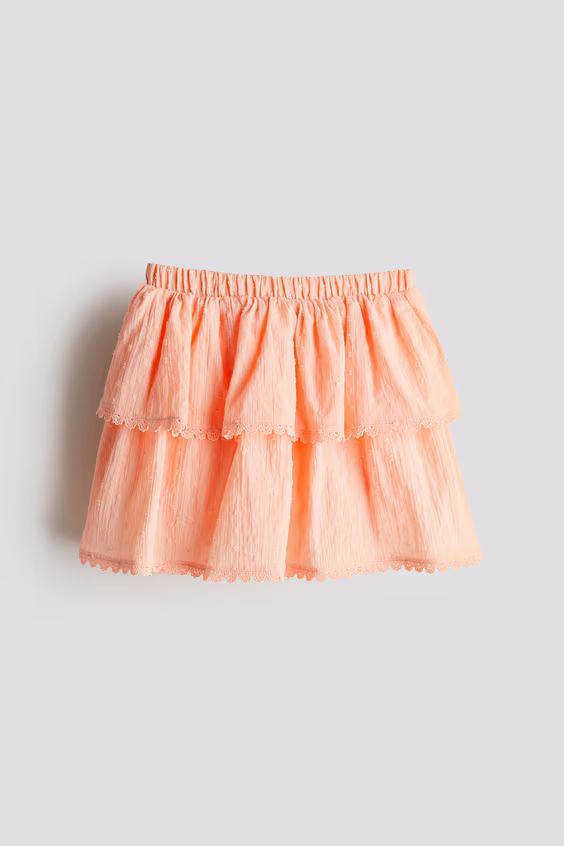 Юбка-шорты с оборками из хлопка