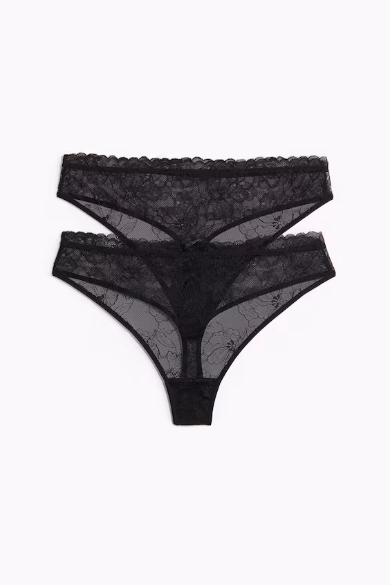 Набор из 2 трусиков-стринг из кружева