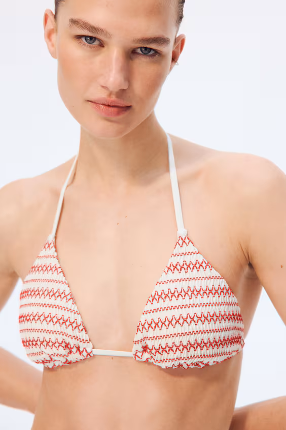 Треугольный плотно прилегающий бикини-топ с подкладкой