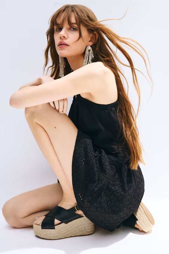 Эспадрильи на платформе с обтянутым плетеным каблуком