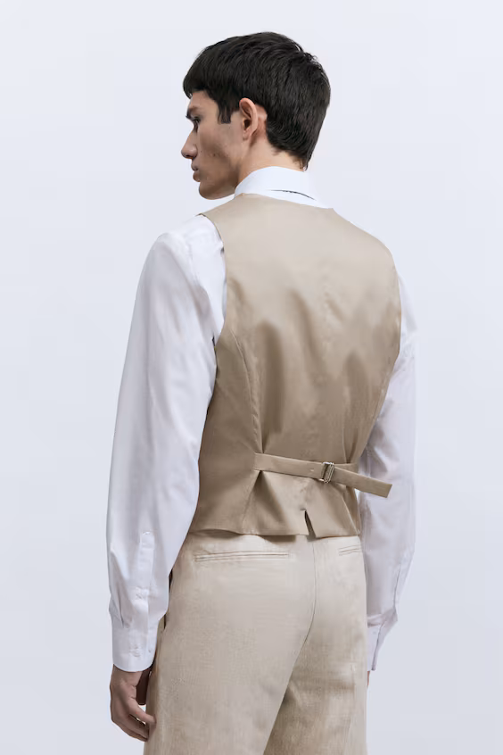 Мужской пиджак из льняной ткани slim fit