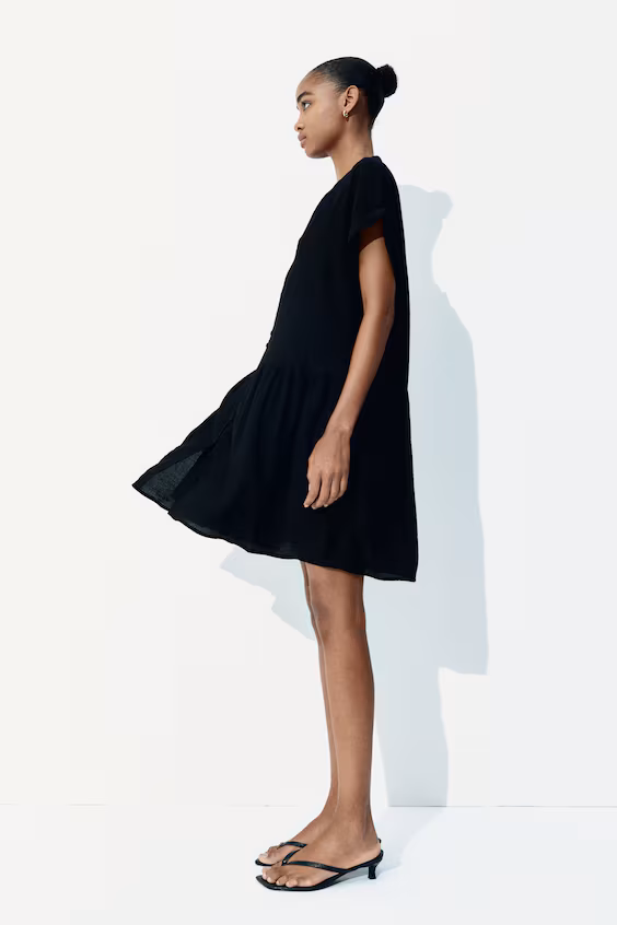 Платье-туника с эффектом морщин в рубчик