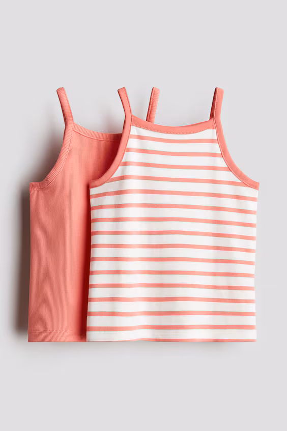 Набор из 2 топов на бретелях из хлопка