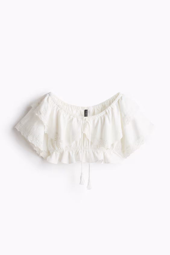 Топ короткий с кружевом