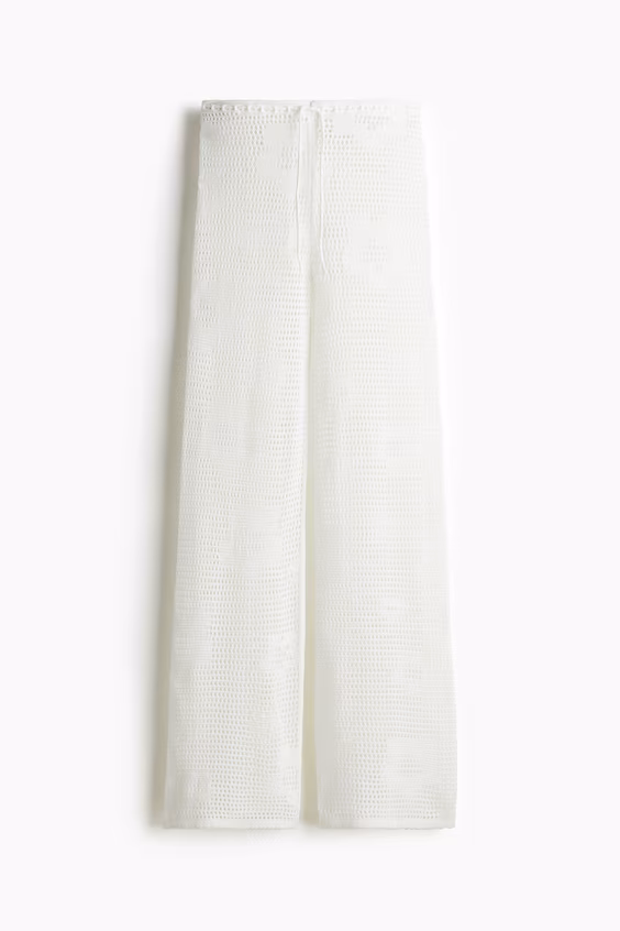 Брюки из мягкой вязаной ткани с крупной вязкой с завязкой