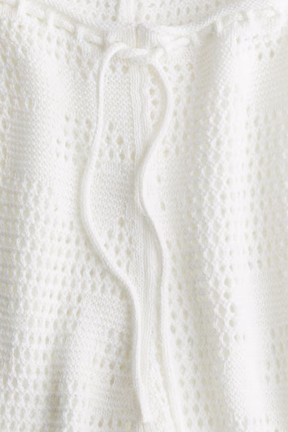 Брюки из мягкой вязаной ткани с крупной вязкой с завязкой