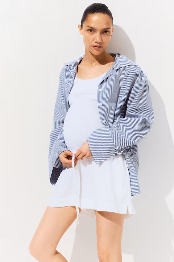 Шорты из муселина для беременных mama с завязкой