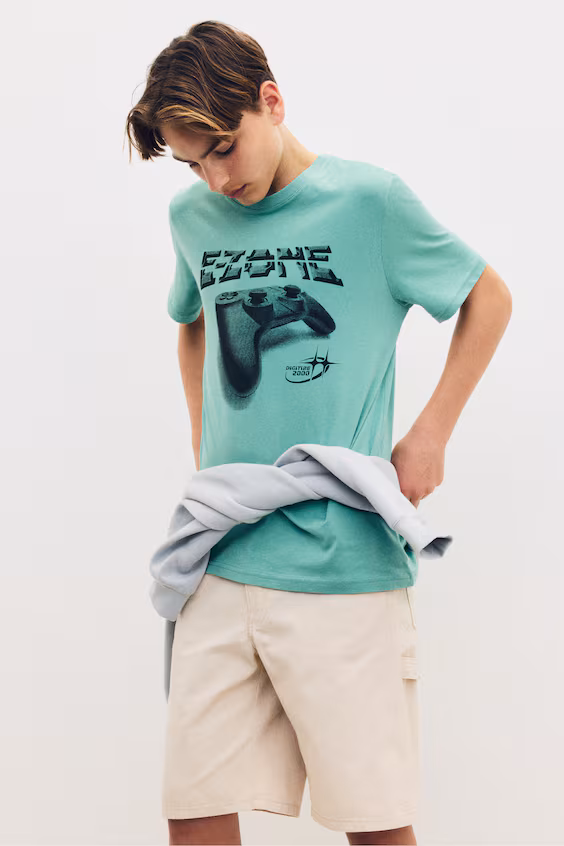 Футболка с принтом из хлопка