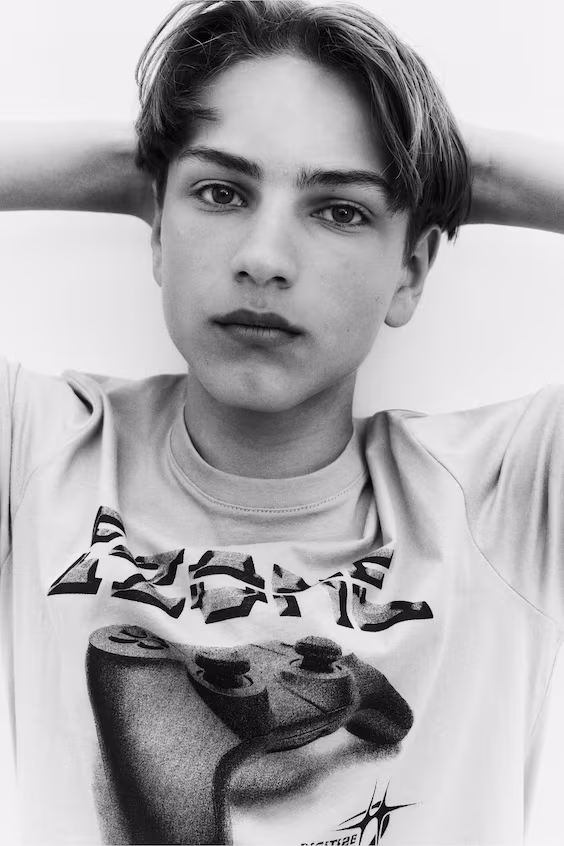 Футболка с принтом из хлопка