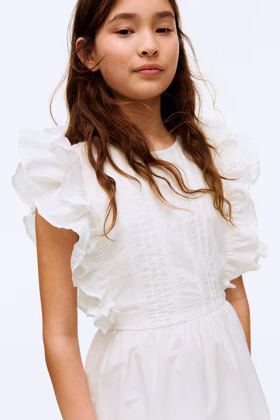 Платье из хлопка с оборками