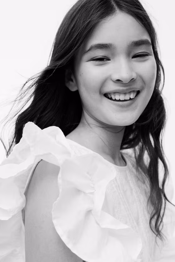 Платье из хлопка с оборками