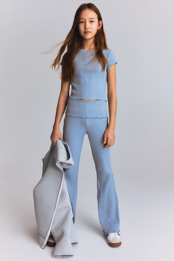 Брюки из джерси с широкими штанинами