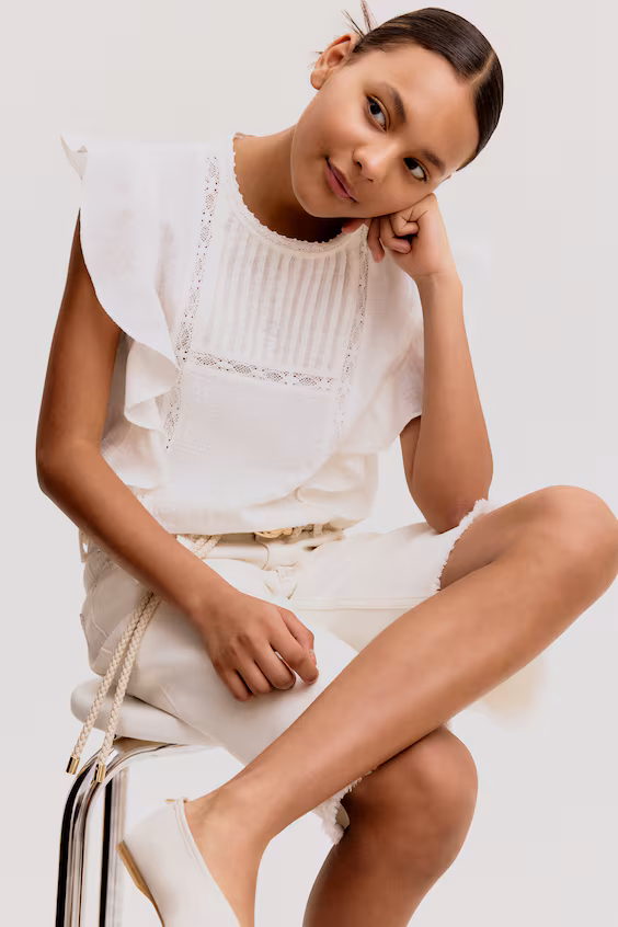 Блузка из хлопка с оборками