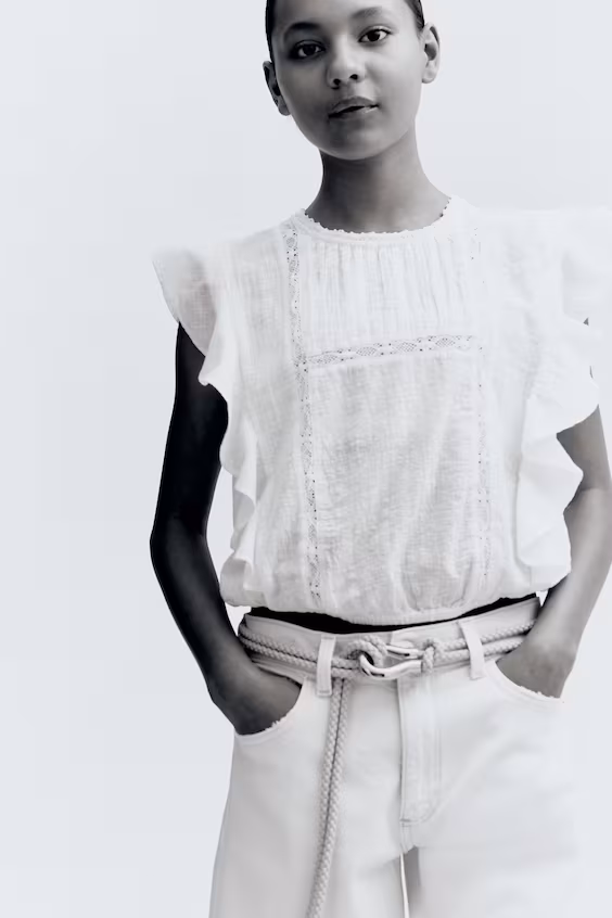 Блузка из хлопка с оборками