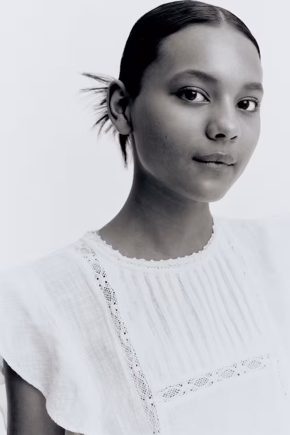 Блузка из хлопка с оборками