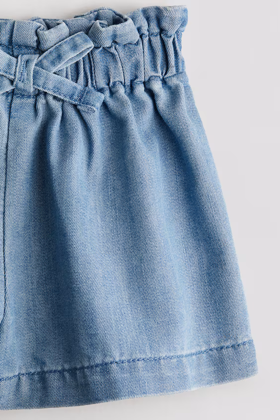 Шорты с завышенной талией и поясом paper bag