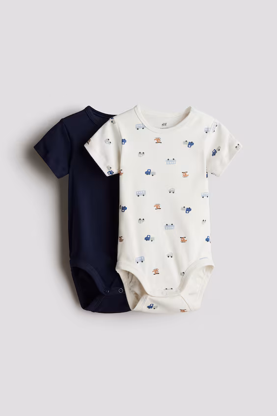 Набор из 2 комбинезонов с короткими рукавами