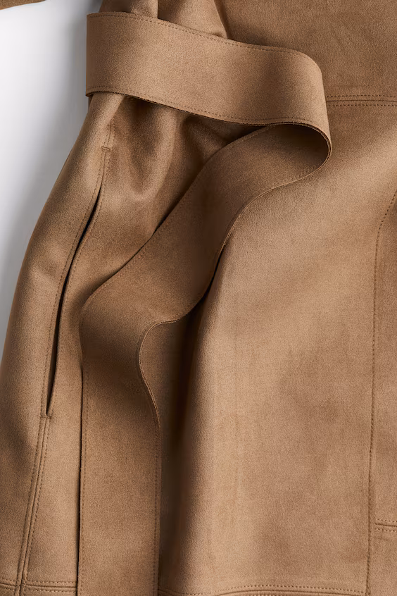 Длинное кардиганное пальто с завязывающимся поясом