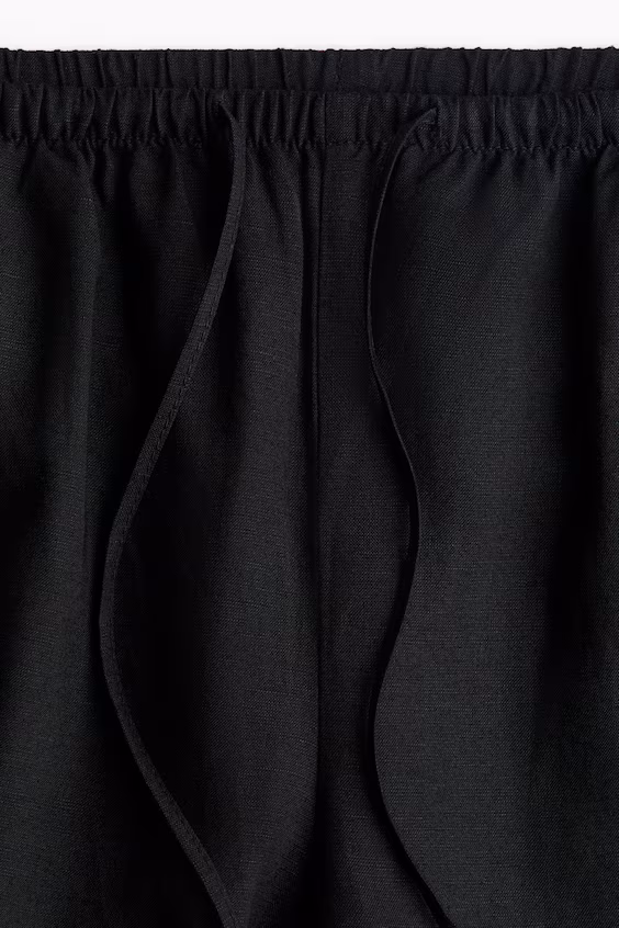 Прямые брюки из смеси льна