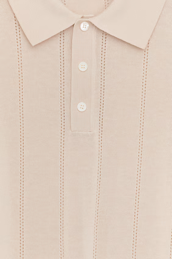 Поло из рубчика с точечным узором